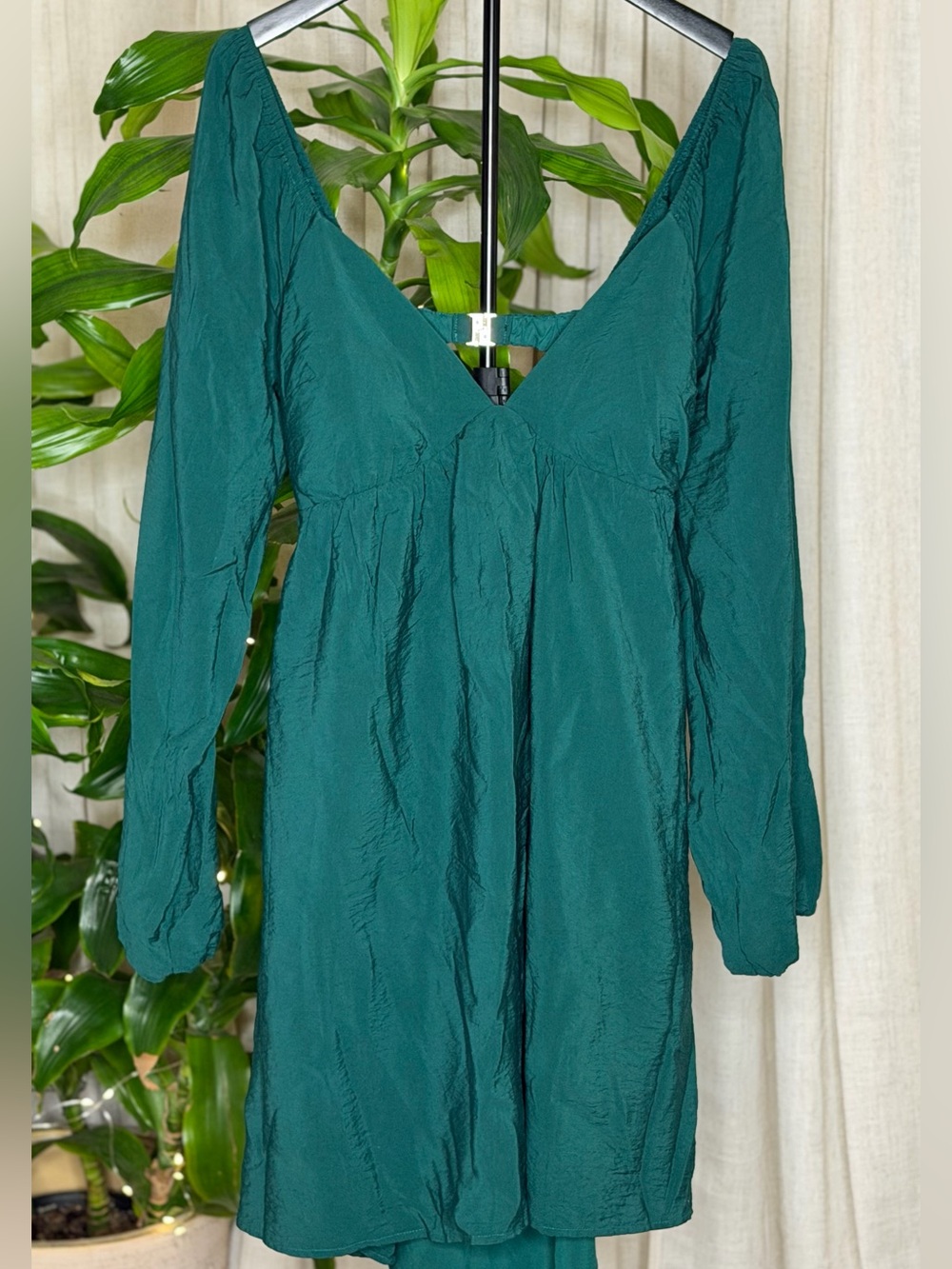 Abercrombie & Fitch Emerald Green Open Back Mini Dress Large Tall NWT